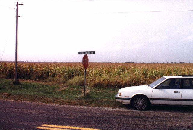 Road sign less than a half mile from confluence (1998)