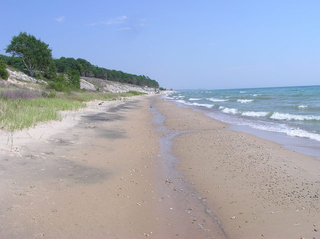 Looking south-east along the beach