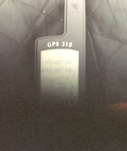 This picture of the GPS didn't turn out so well, but you can still make out the degrees.
