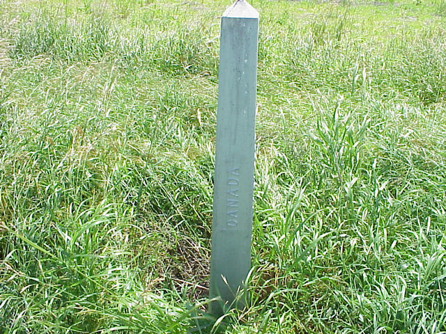 Canadian side of the border marker