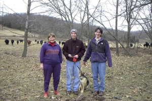 #1: Linda, Jon, Jody and Sheila the confluence hunting dog.