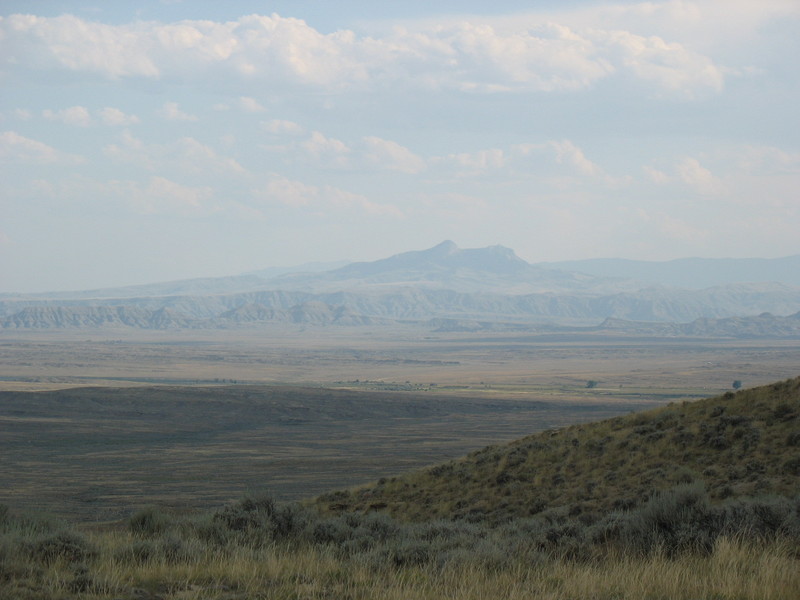 Zoomed-in view south to Heart Mountain, WY (about 30 km away)