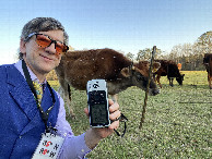 #8: Joseph Kerski and animals at the confluence point.  