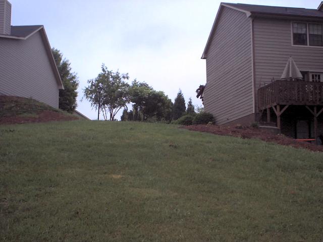 East, looking up a steepish hill