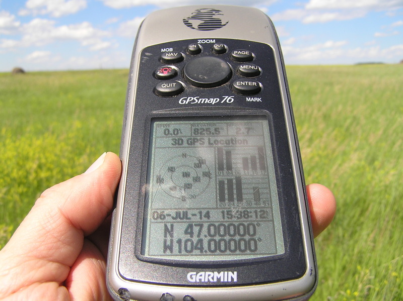 GPS receiver at confluence point.