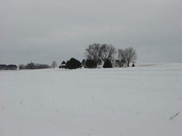 Looking north at the farm house