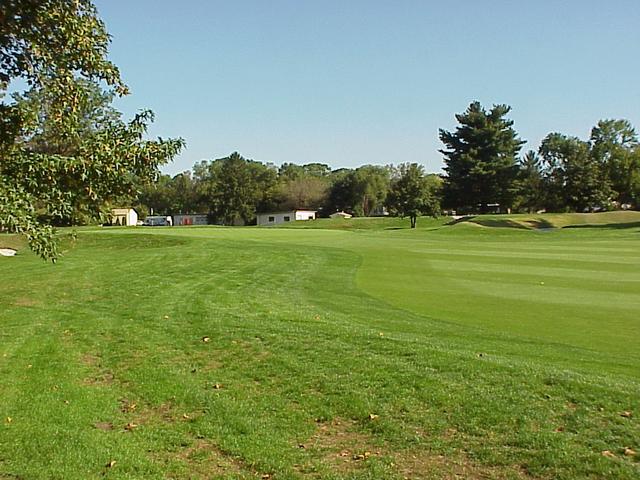 View from the confluence to the north, toward the green of the fourth fairway.