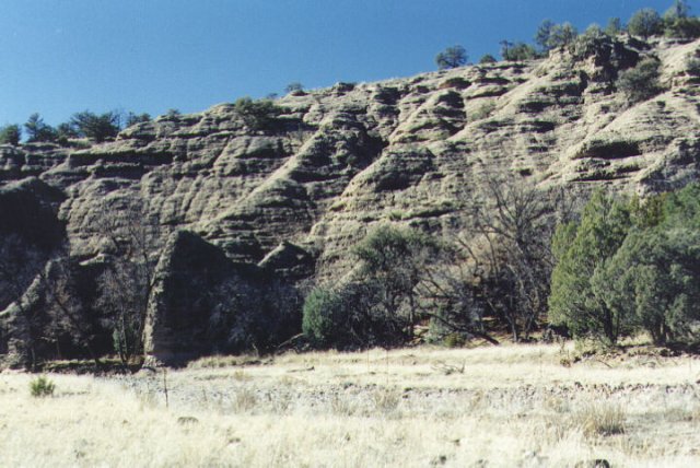 Sandstone walls of the canyon