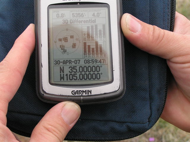 GPS receiver at the confluence of 35 North 105 West.