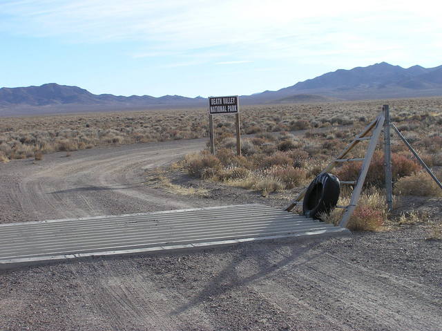 Here's where the gravel road enters Death Valley National Park