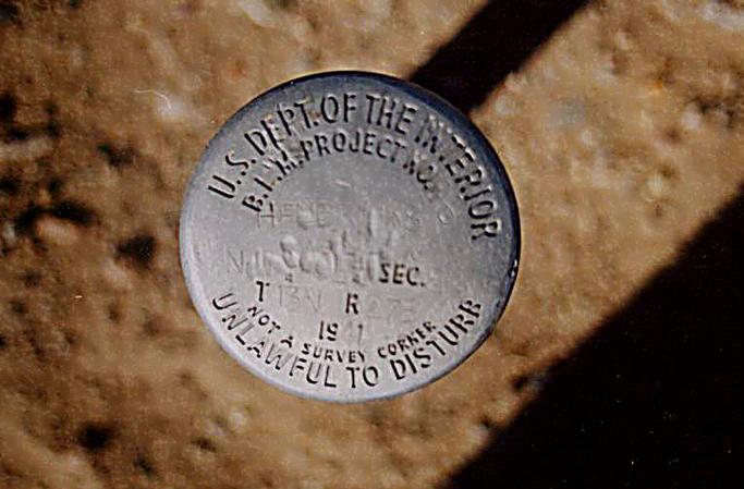 US Dept of Interior marker at Hendricks Well