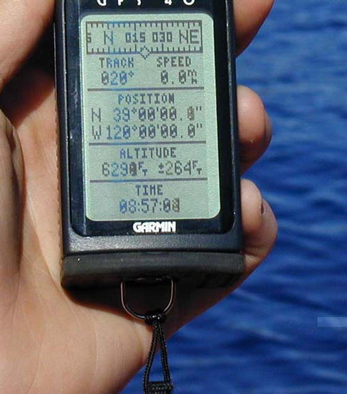 GPS as we floated in the lake