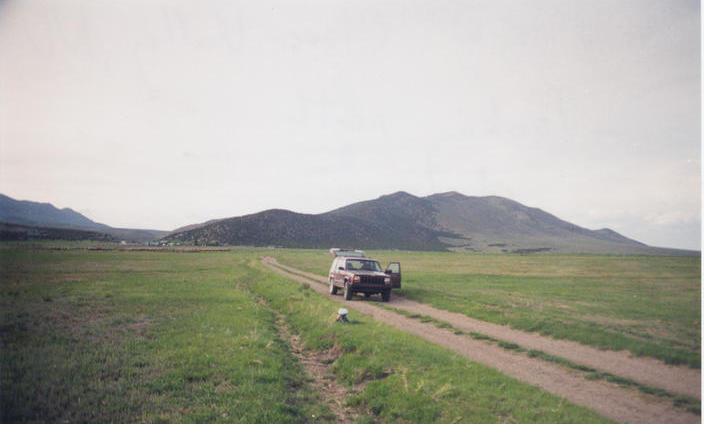 Looking north at the East Humboldt Range foothills.