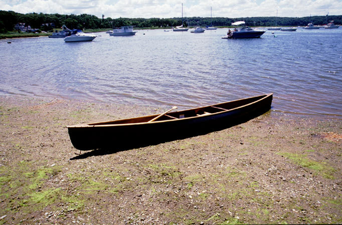 My canoe at the take-out point.