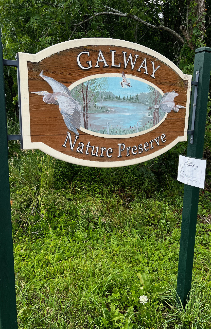 The entrance sign at the Galway Nature Preserve