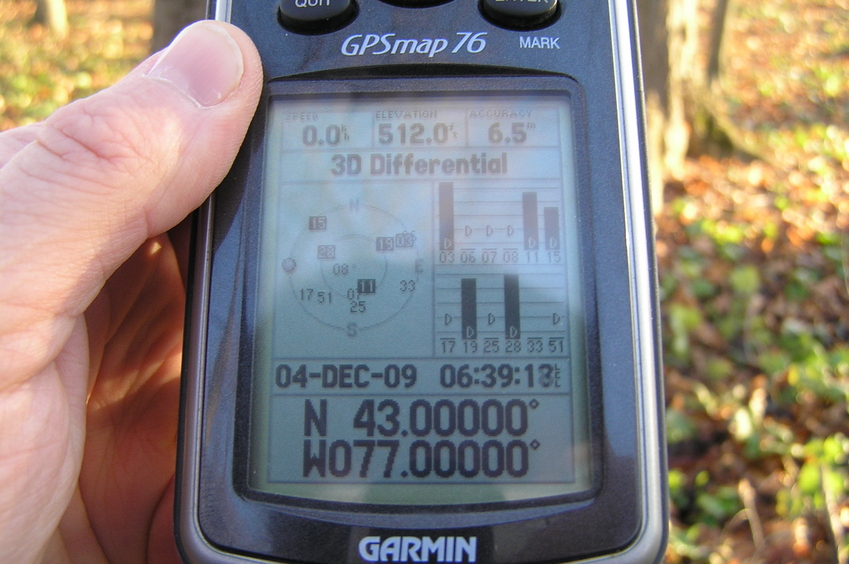 GPS receiver at the confluence of 43 North 77 West.