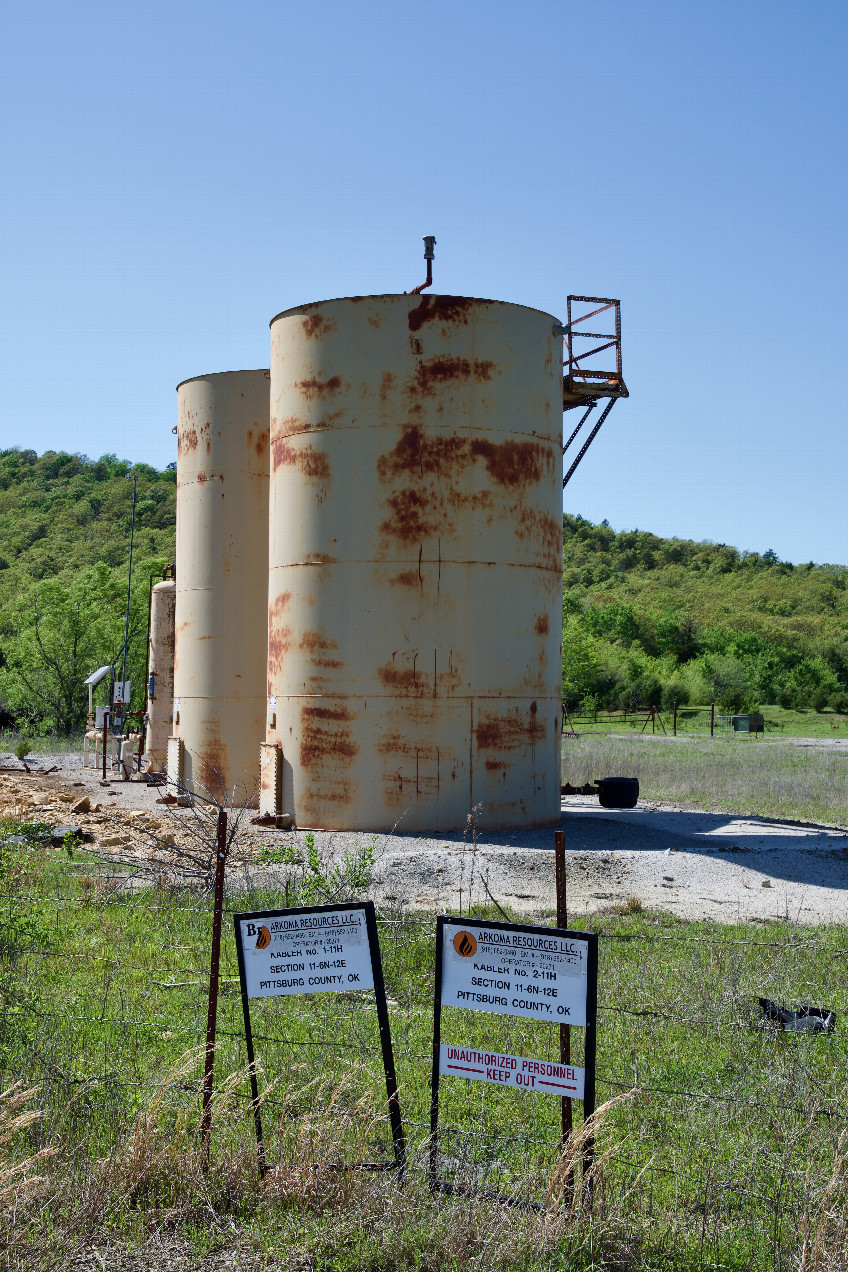 A small petroleum processing facility just West of the intersection of Cabines and Bucklucksy Roads