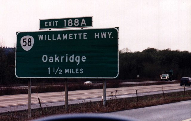 The exit off Interstate 5, heading north
