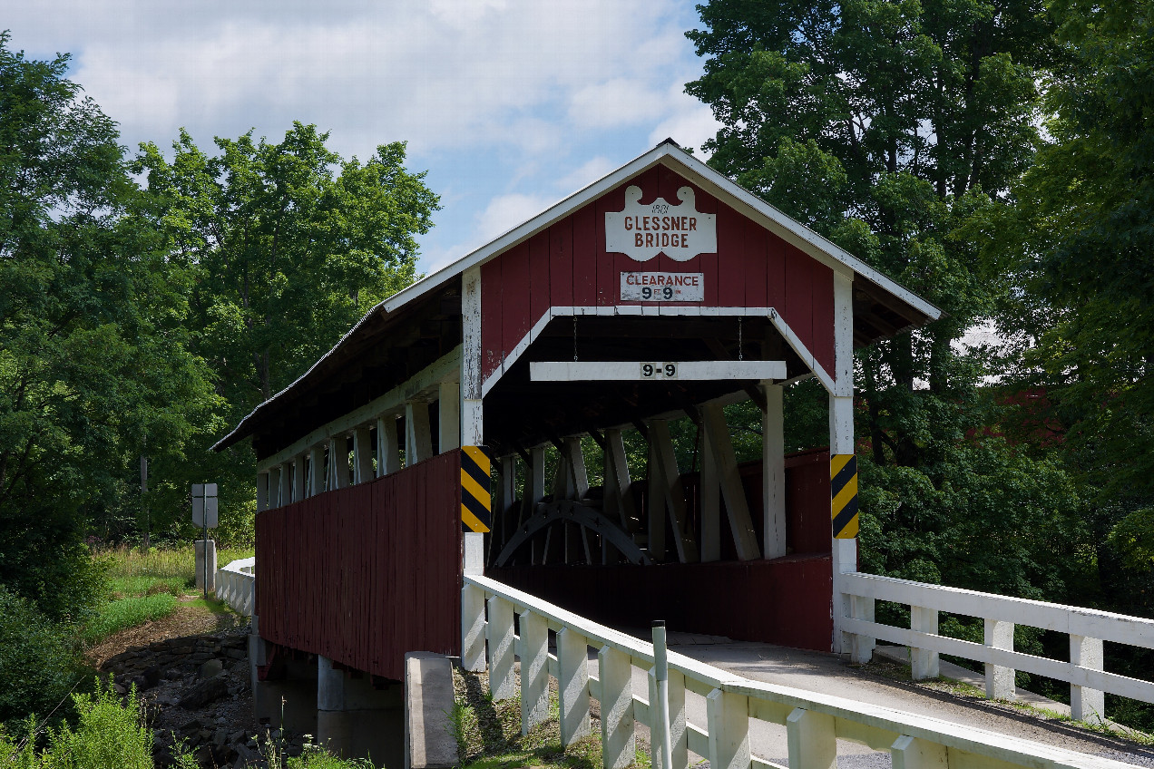 The Glessner Covered Bridge, just a few miles from the point.