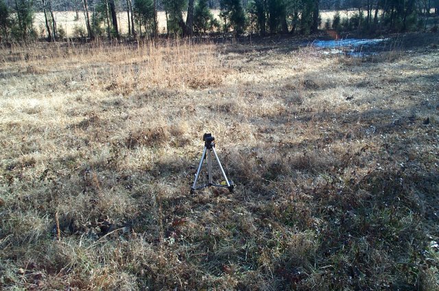 The camera tripod sits atop the confluence