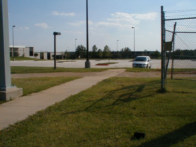 Southern view to parking lot