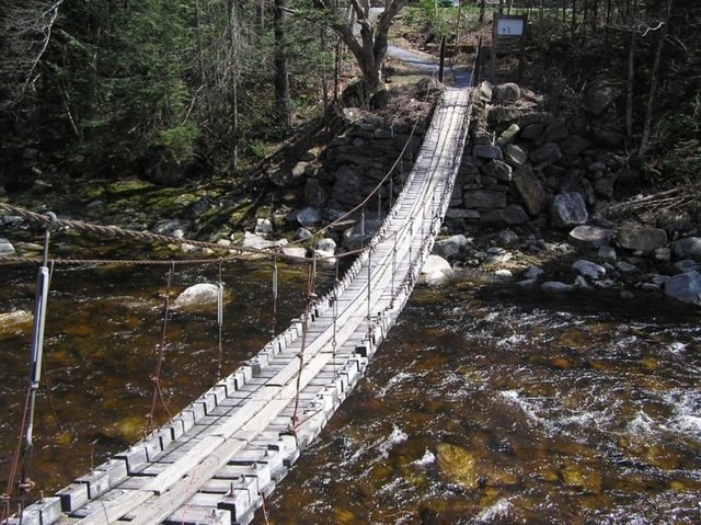 Suspension bridge over Deerfield river