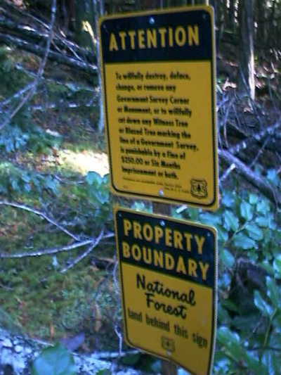 National Forest boundary marker