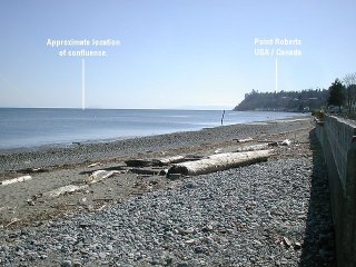 #1: Somewhere out there in the Pacific Ocean (Boundary Bay) is the confluence point, across from Point Roberts.