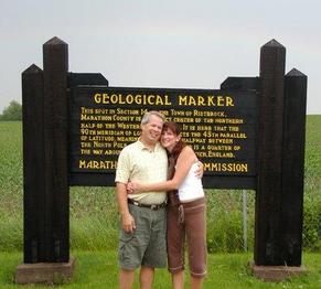 #1: My Wife & I at the confluence--Notice Rainbow