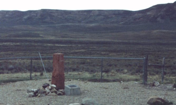 Monument marking SW corner of Wyoming.