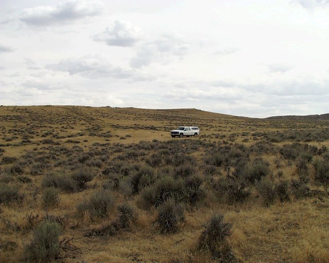 Looking south, the truck is about 100 meters south of the confluence.