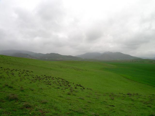 North view. Chatkalsky mountain ridge.