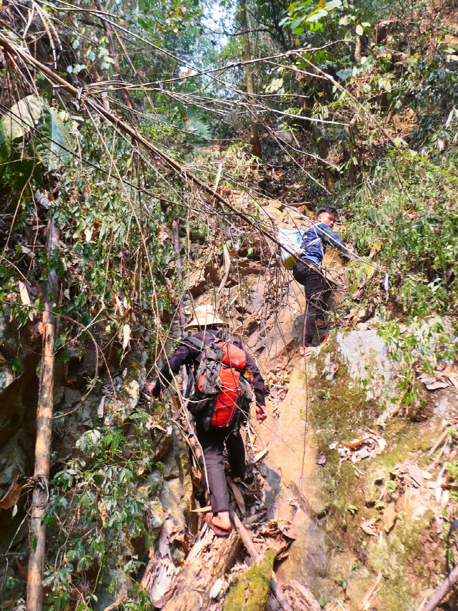 Chu and Cho on a typical steep climb
