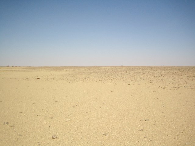 Empty desert facing West