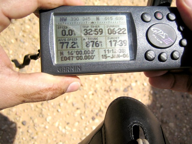 GPS photo confirming confluence point