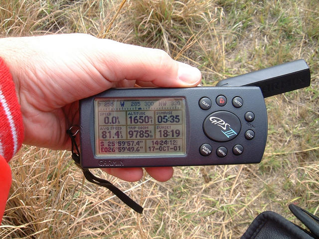 GPS reading while walking away from the Confluence after being prevented from getting to it