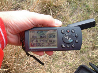 #1: GPS reading while walking away from the Confluence after being prevented from getting to it