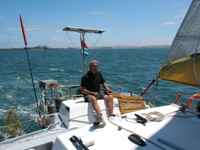 Jose sailing (in the background is the iron ore terminal)