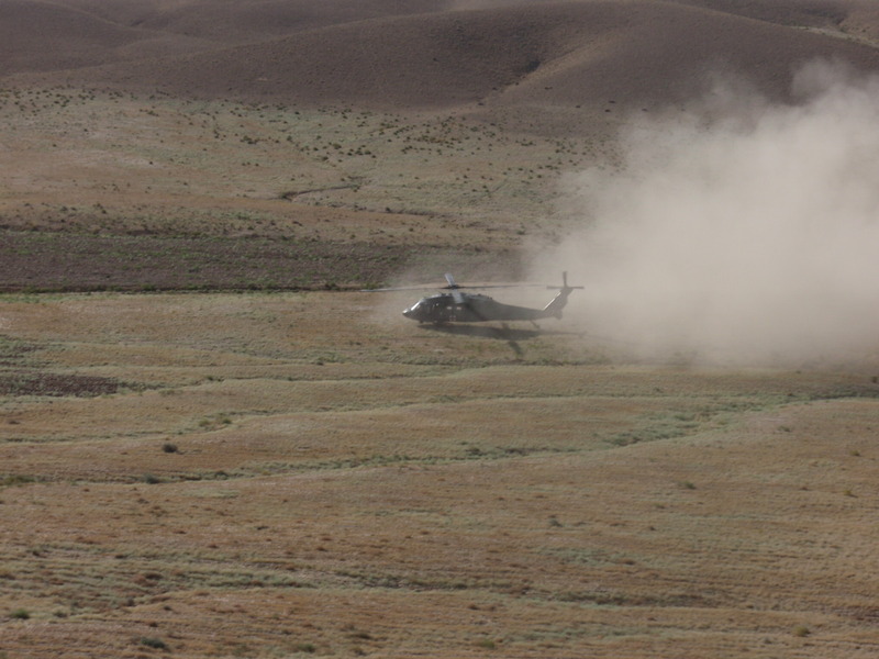 Dust landing. Picture facing west.