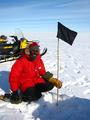 #3: Shridhar next to the flag that we left