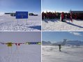 #11: Welcome at visitor's centre · Prime minister Stoltenberg speaking at Ceremonial Pole · World's southernmost camp resort · Windy departure from Antarctica