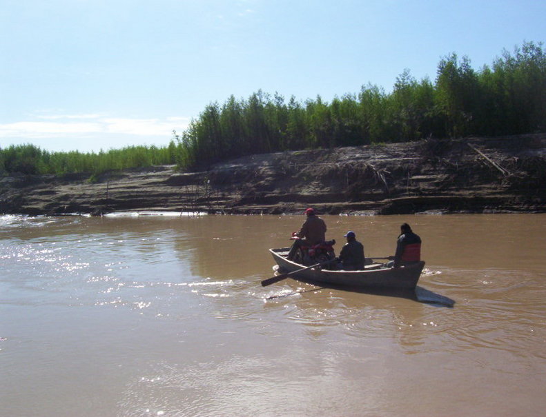 Cruce del Río Pilcomayo. Crossing at Pilcomayo River