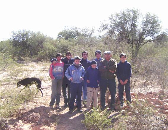 La familia Arias, propietaria del predio en que se halla la confluencia