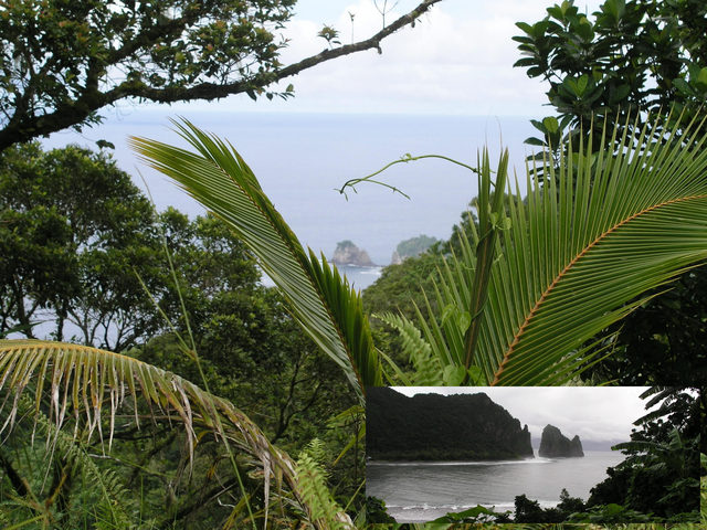 From the Mt. ‘Avala Trail, another visible landmark is Pola Island (the Cock’s Comb), shown also in the small inset.
