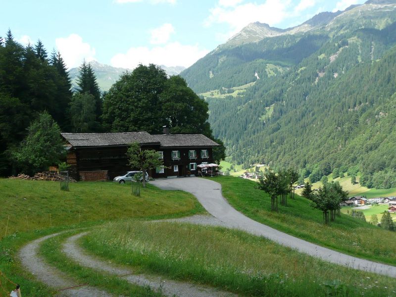 Farmhouse at end of paved road