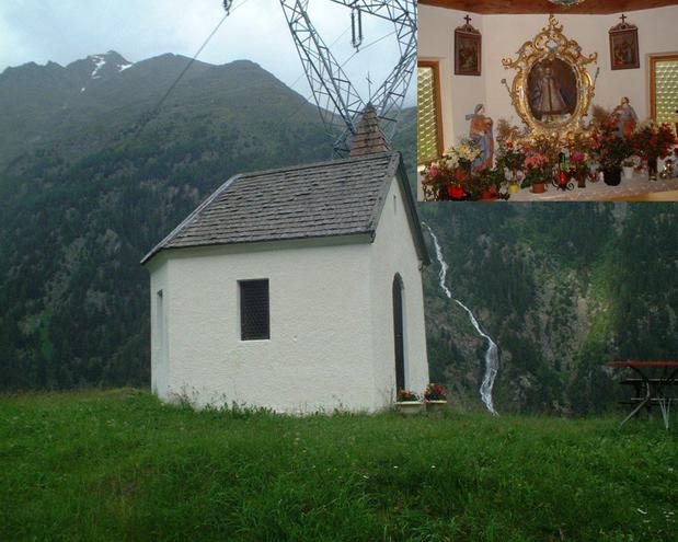 the chapel of Hochwald and its interior - die Kapelle von Hochwald mit Innenansicht