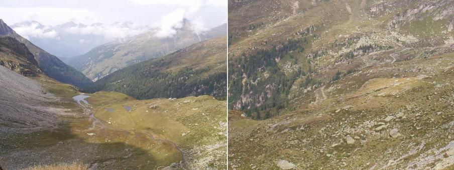 During  descent - small lakes/dirt-track from main road.