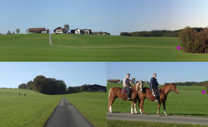 Approach from south along 13°E with Gresenberg in the back and other locals