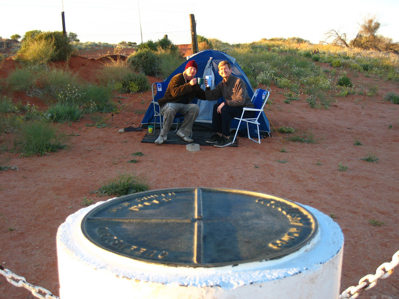 Izzy & Collin at Cameron Corner. Izzy is the most north western person in NSW