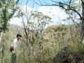 #6: A shot of the author on the confluence spot, trying not to fall down the ravine!